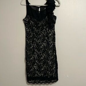 Limited‎ Black Lace Ruffle Strap Sheer Yoke Bobycon fairygoth Dress size M NWT